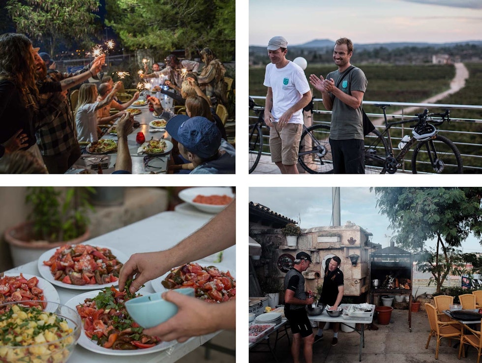 PRIMITIV LUKSUS: God stemning på festbanketten mens Velochef Henrik Orre jobber i varmen fra den rustikke grillen. ø.h Tidligere banesyklingmester Jan Erik er hjernen bak dette arrangementet sammen med sin gode venn Bregan Koenigseker. PRIMITIV LUKSUS: God stemning på festbanketten mens Velochef Henrik Orre jobber i varmen fra den rustikke grillen. ø.h Tidligere banesyklingmester Jan Erik er hjernen bak dette arrangementet sammen med sin gode venn Bregan Koenigseker.