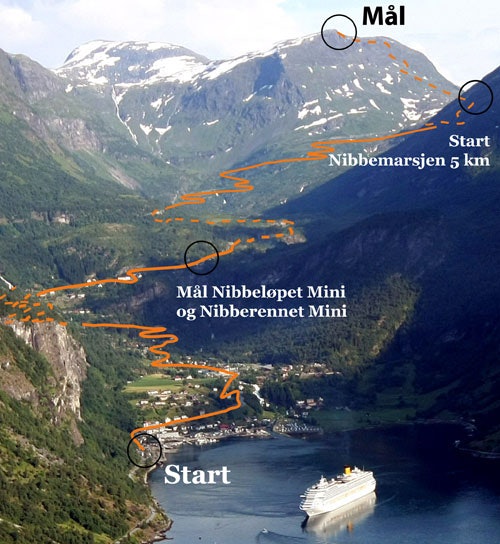 Trollstigrittet 2015 gikk dagen etter Isfjrodstempoen, som fungerte som NM master tempo i 2015. Camilla Hott og Elisabeth Solberg tok hvert sitt NM-gull der. Foto: Privat Nibberittet løypa - Foto- Arrangøren