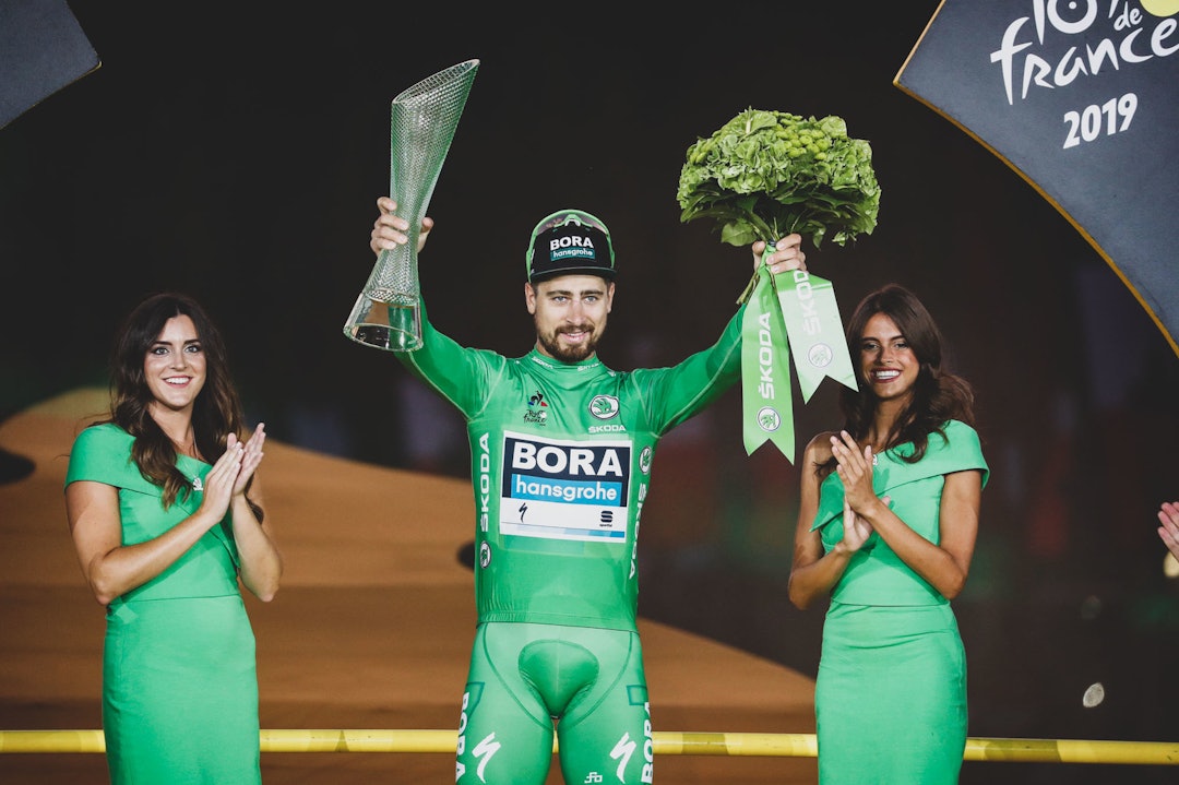 HULKEN: Peter Sagan har intet mindre enn syv grønne trøyer i skapet. Foto: Cor Vos. peter sagan grønn trøye