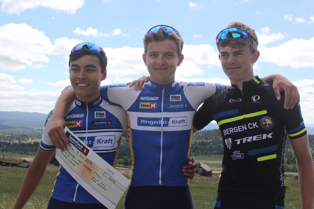 Sakarias Koller Løland - Andre Heggø - Audun Gautestad - Tour de Hallingdal 2018 - Scheve 1400x933