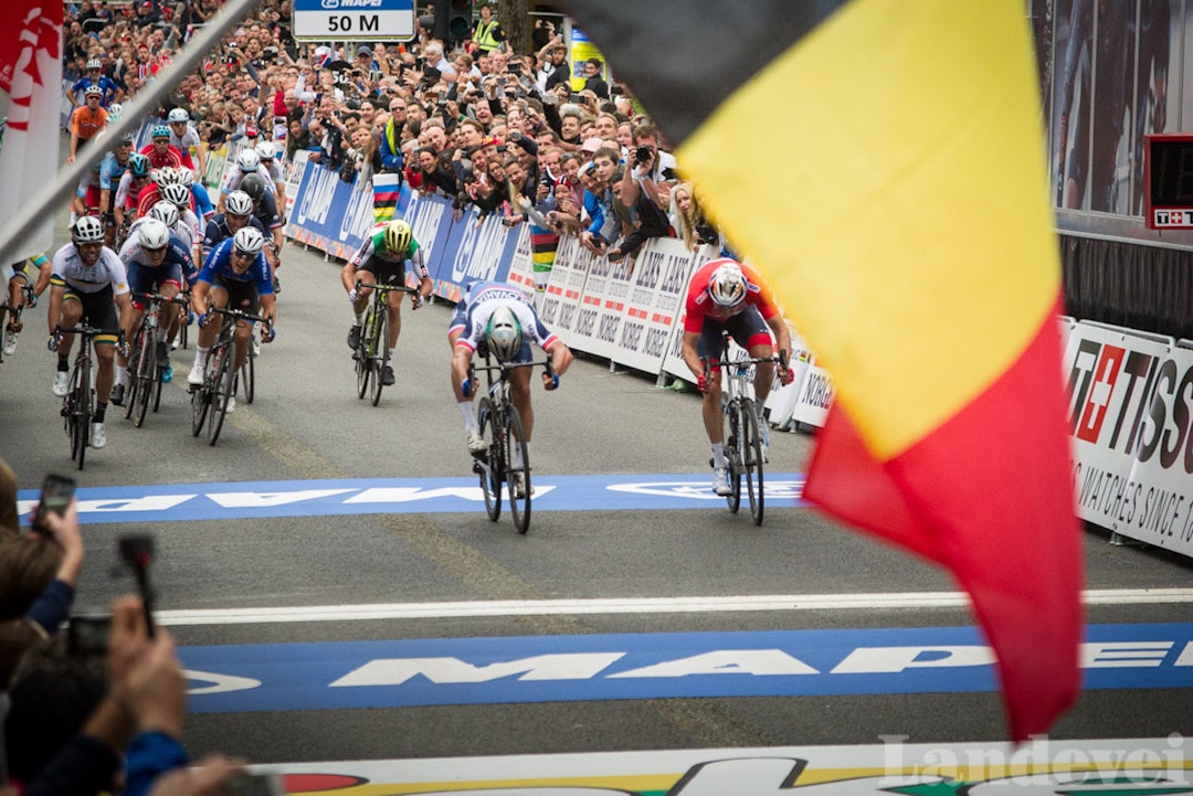 ÅRETS ARRANGEMENT: Det blir vanskelig å komme utenom VM i Bergen når årets arrangement 2017 skal kåres, men fasiten får du under sykkelgallaen på Bike Expo 3. mars. Foto: Henrik Alpers Kristoff - Sagan - VM Bergen 2017 - Foto Henrik Alpers 1400x933
