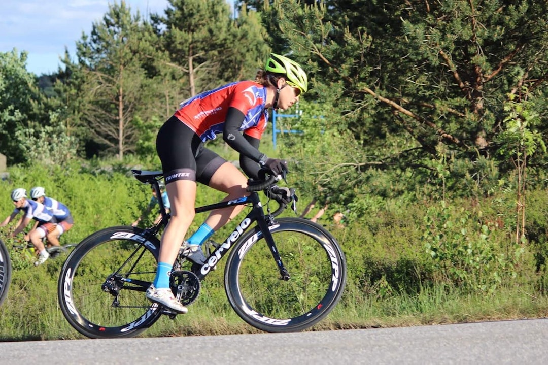 TIL HITEC: Grimstadrytteren Julie Solvang forlater klubbsykling for proffkontrakt med Hitec fra 2018. Foto: Privat Julie Solvang Scoda Cup 2018 - Privat 1400x933