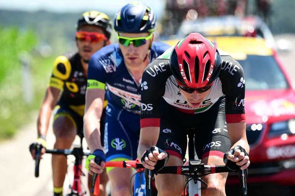 I BUKKEN: Vegard Stake Laengen la ned en manns jobb på dagens etappe. Foto: letour.fr I BUKKEN: Vegard Stake Laengen la ned en manns jobb på dagens etappe. Foto: letour.fr