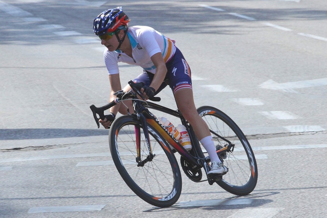 VERDENS BESTE: Megan Guarnier under Vueltan i Madrid 2016. Foto: Boels Dolmans Megan Guarnier Vuelta 2016 - Boels Dolmans 1400x933
