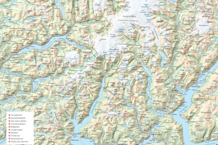 Oversiktskart over Sogn og Jølster. Fra Trygge toppturer