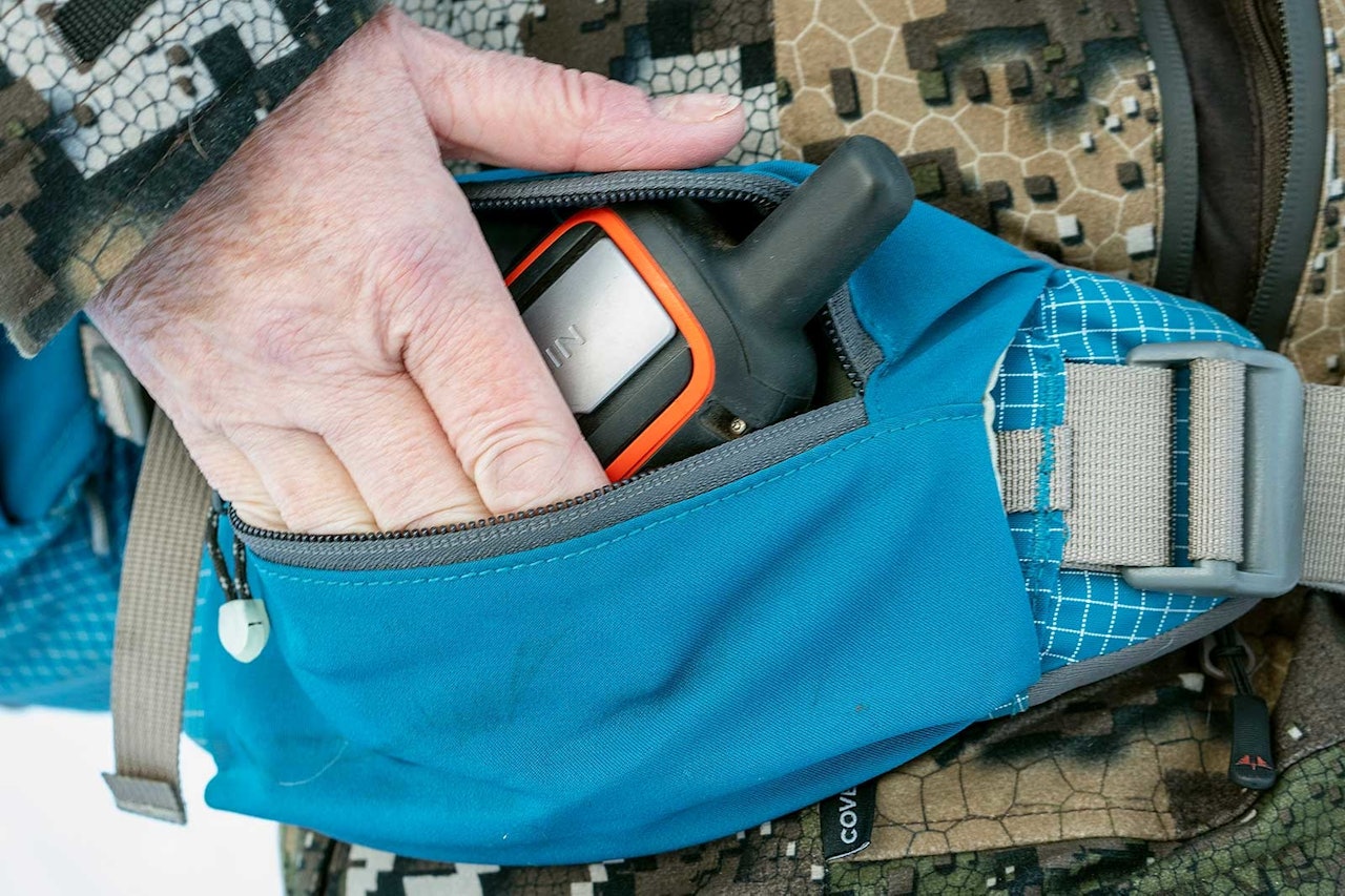 HENDIG: Spandex-lommene på hoftebeltet til Exped Lightning 45 er hendige til GPS eller kamera.