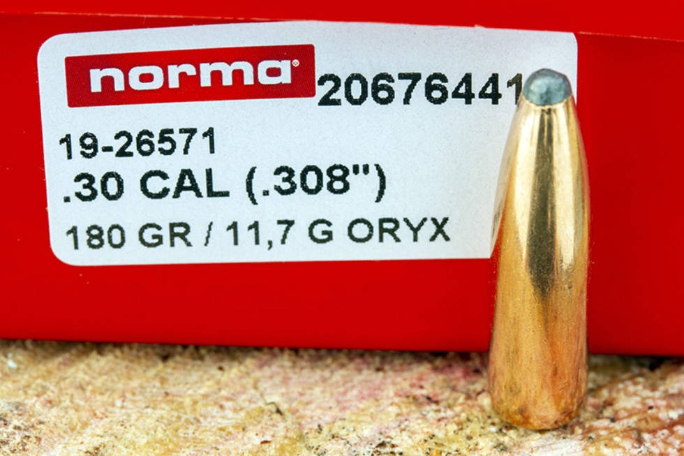 Norma 180 Oryx i 180 grains/ 11,7 gram Norma 180 Oryx-kule med blyspiss