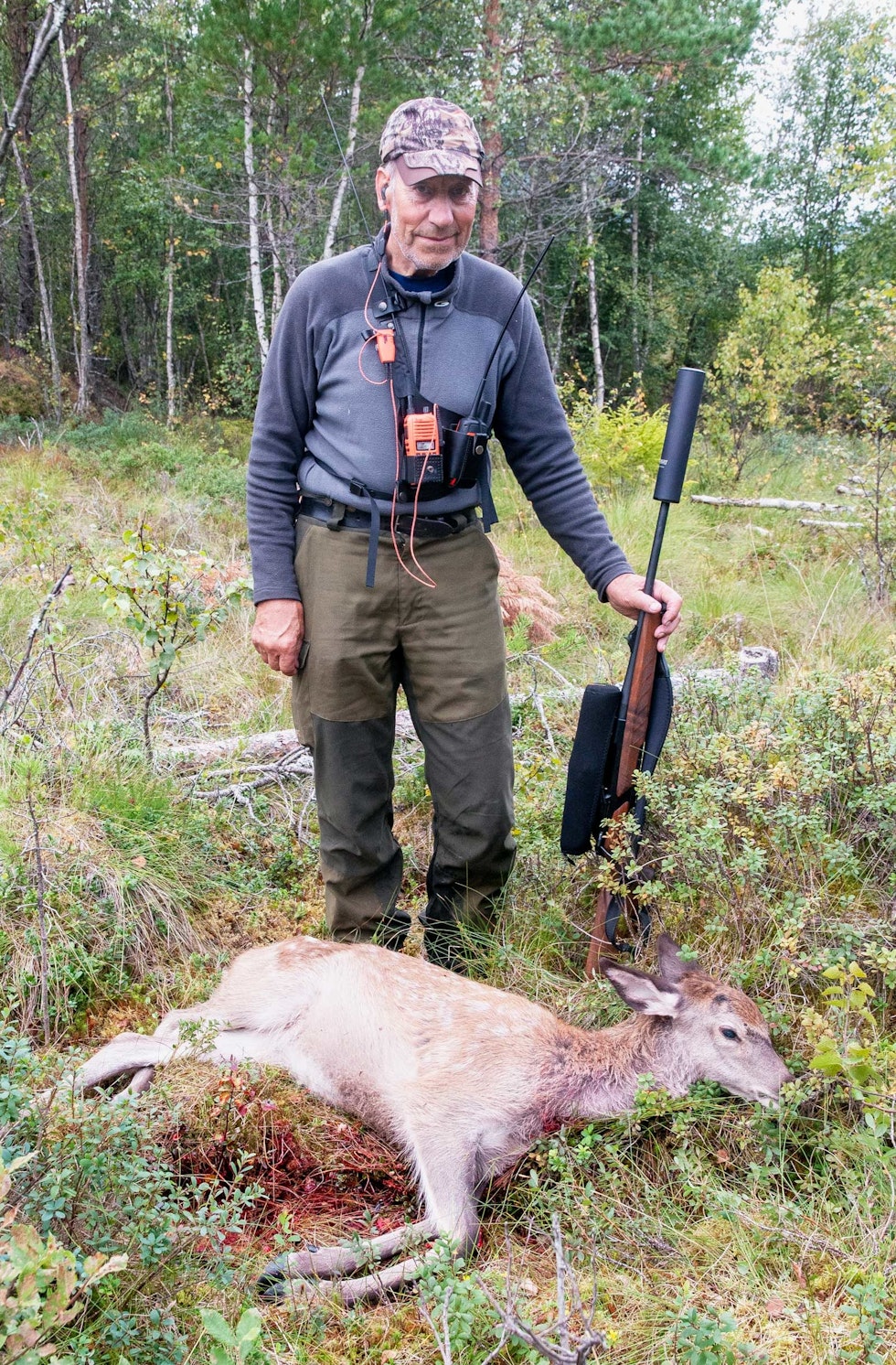 Riktig uttak: Hjortkalven kom aleine til Harald Sandlis post. Han felte den med et sikkert skudd. Storviltjakt-Nordmøre-3