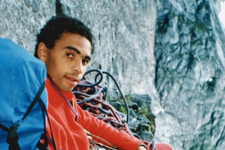 Kristen Reagan i Trollveggen – uten hjelm. Foto: Leif Håvar Kvande Kristen Reagan i Trollveggen – uten hjelm. Foto: Leif Håvar Kvande