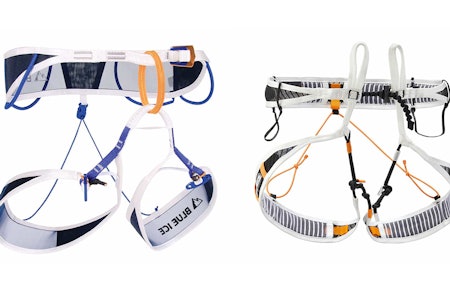 KLATRESELER FOR ALPINKLATRING: Vi har testet to nye superlette seler for klatring i fjellet. Blue Ice Choucas Pro (til venstre) og Petzl Fly. test klatresele