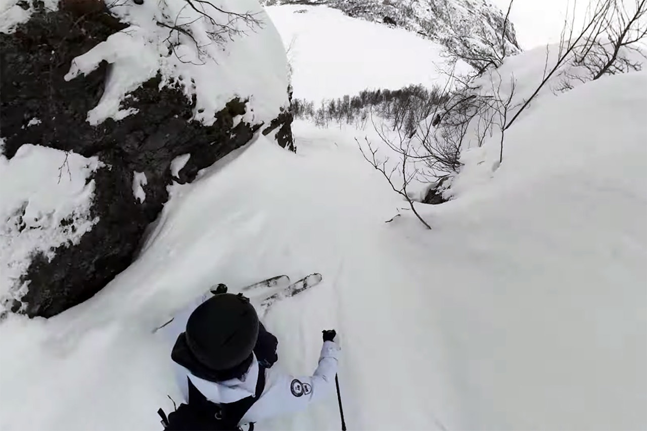 VATNAHALSEN: Se Benjamin Forthun (bildet) og Klaus Finne herje på Vatnahalsen. Foto: Skjermdump Benjamin Forthun