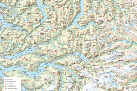 Oversiktskart over Stryn. Fra Trygge toppturer