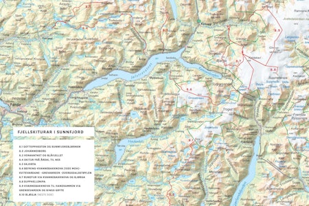 Oversiktskart over Fjellskiturar i Sunnfjord. Frå Toppturar i Sunnfjord.