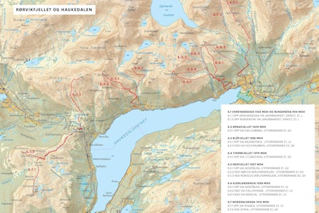 Oversiktskart over Rørvikfjellet og Haukedalen. Frå Toppturar i Sunnfjord. Oversiktskart over Rørvikfjellet og Haukedalen. Frå Toppturar i Sunnfjord.