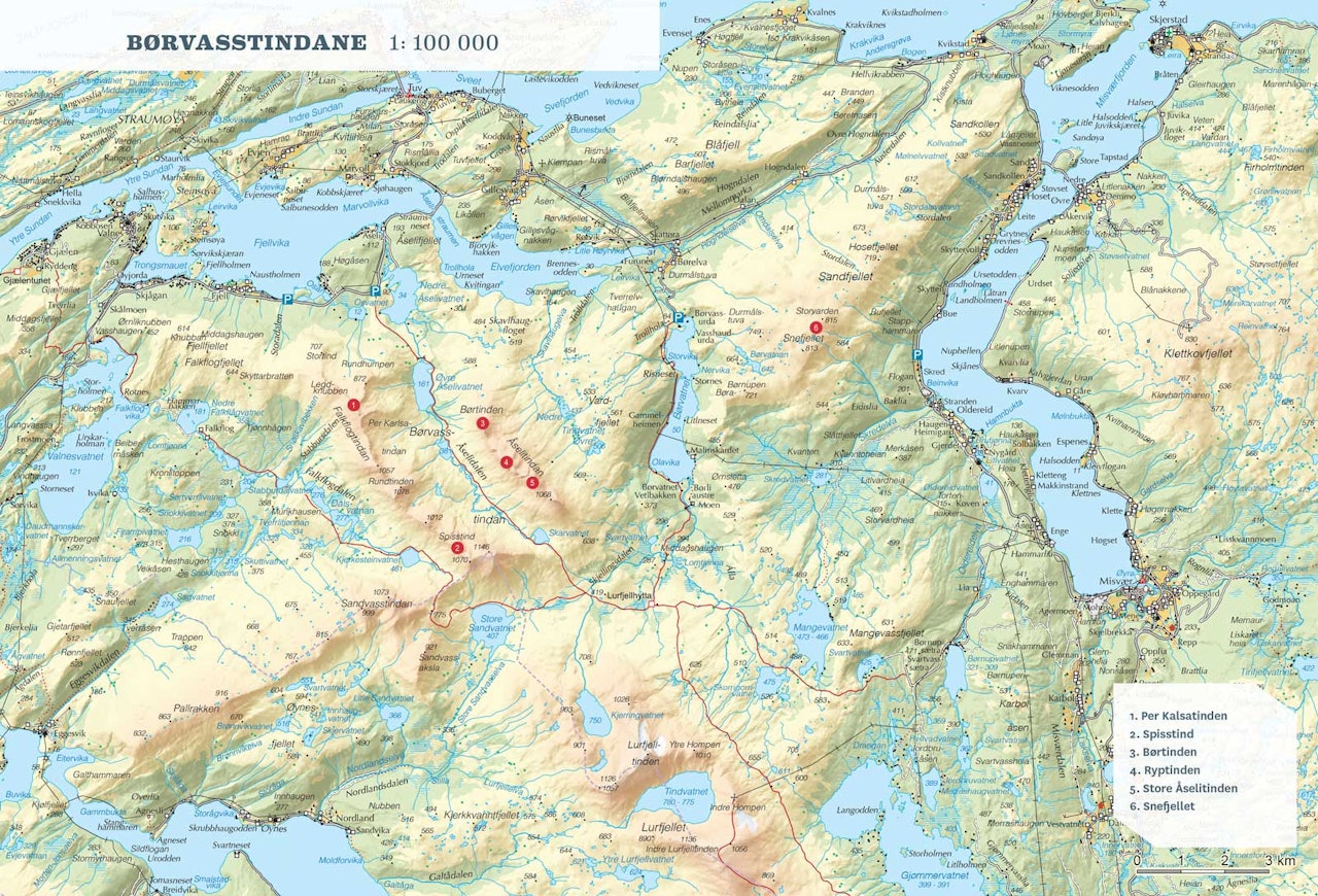 Oversiktskart over Børvasstindan. Fra Toppturer rundt Bodø. Oversiktskart over Børvasstindan. Fra Toppturer rundt Bodø.