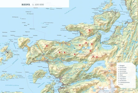 Oversiktskart over Reipå. Fra Toppturer rundt Bodø.
