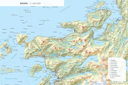 Oversiktskart over Reipå. Fra Toppturer rundt Bodø. Oversiktskart over Reipå. Fra Toppturer rundt Bodø.