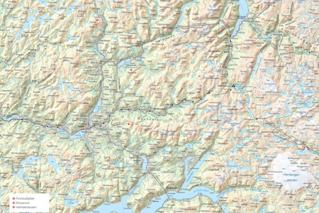 Oversiktskart over Voss. Fra Trygge toppturer Voss randonee topptur tips guide ski freeride frikjøring alpint ski snowboard