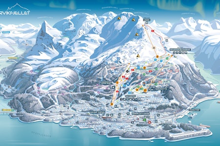 Løypekart over Narvikfjellet skisenter fri flyt guide ski freeride