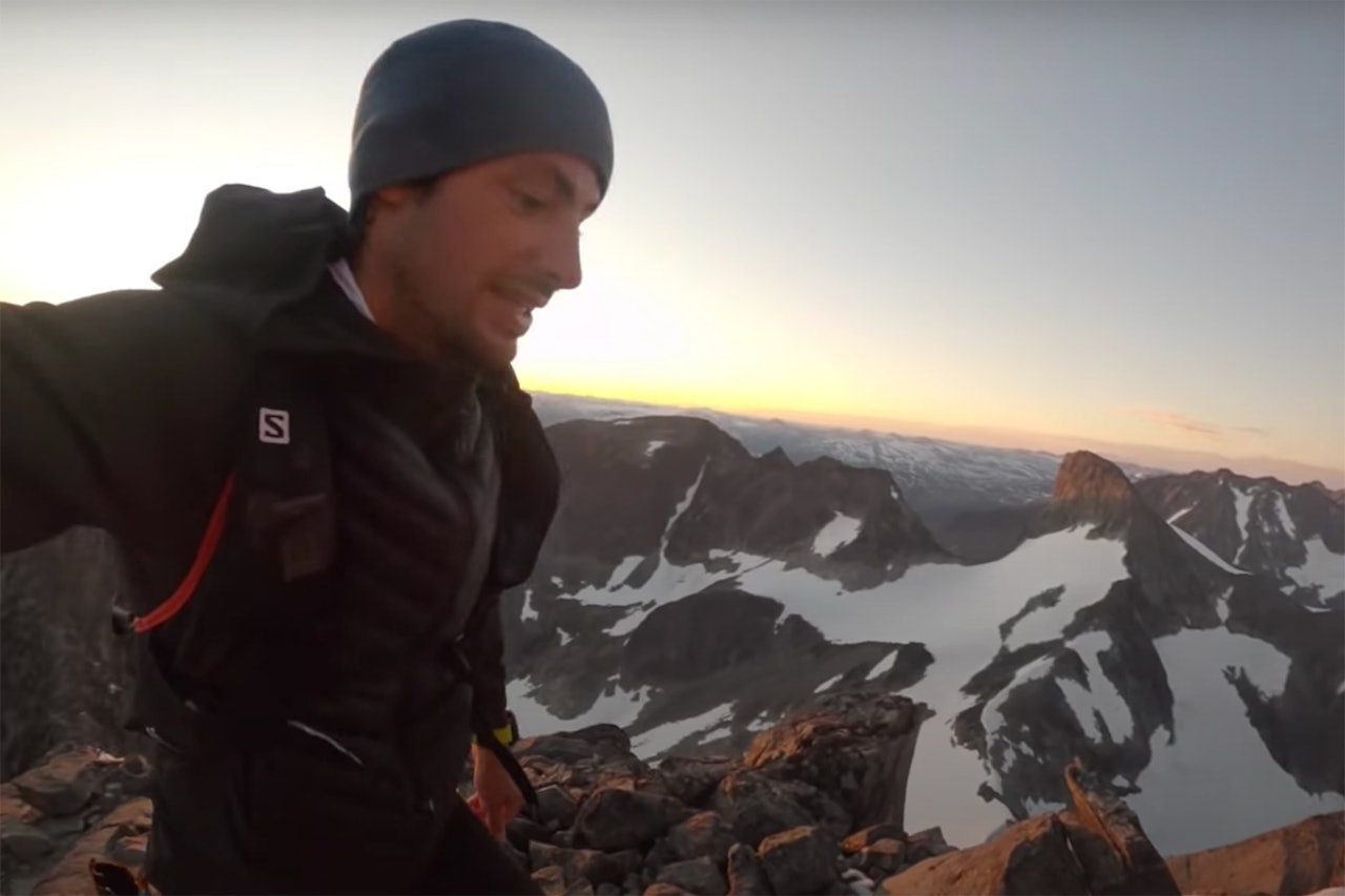 HURRUNGANE: Kilian Jornet fikk seg en skikkelig rundtur i Hurrungane. Foto: Skjermdump Kilian Jornet