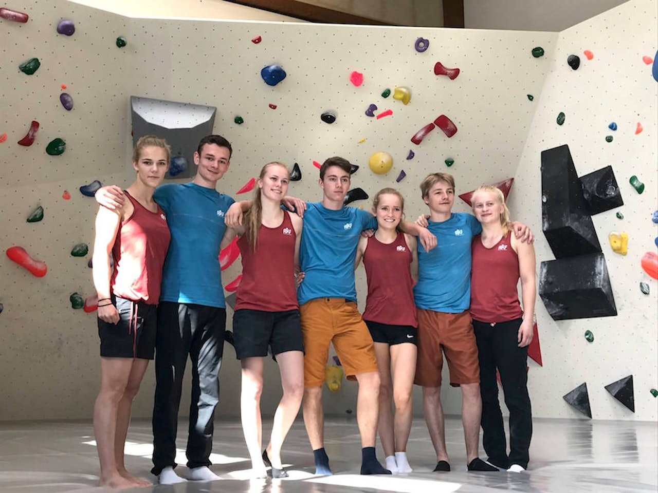 Det norske juniorlandslaget. Foto: Norges Klatreforbund Det norske juniorlandslaget. Foto: Norges Klatreforbund