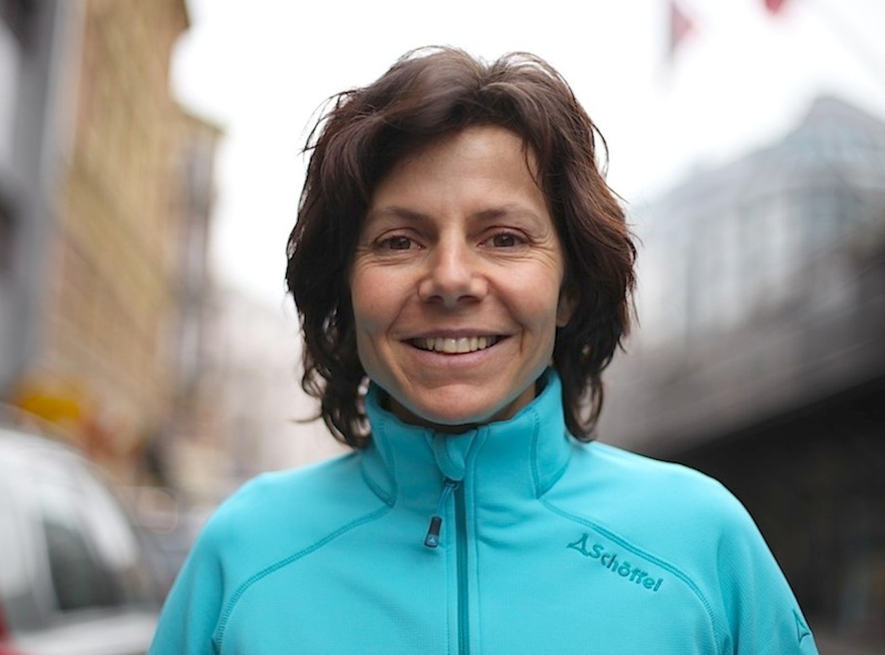 Gerlinde Kaltebrunner i Oslos gater. – Etterpå skal jeg ut og jogge rundt i byen – det er en flott form for sightseeing, sa hun til Klatring. Foto: Dag Hagen Gerlinde Kaltebrunner i Oslos gater. – Etterpå skal jeg ut og jogge rundt i byen – det er en flott form for sightseeing, sa hun til Klatring. Foto: Dag Hagen