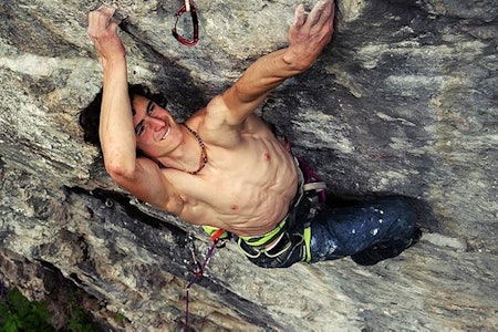 Adam Ondra på sitt forrige besøk på Hell, da han etablerte Purgatory (9a). Foto: Petr Pavlíček