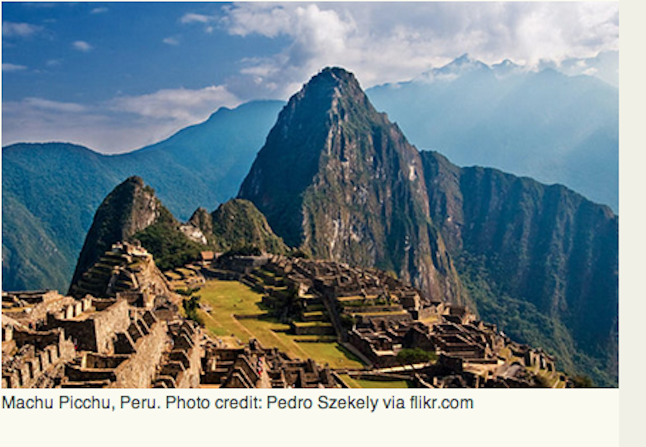 Machu Picchu, Peru Foto: Pedro Szekely via flikr.com Machu Picchu, Peru Foto: Pedro Szekely via flikr.com