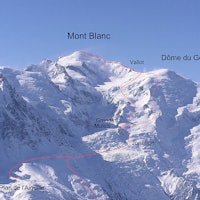Den øvre delen av ruten Grand Mulet på Mont Blanc. Foto: Wikipedia