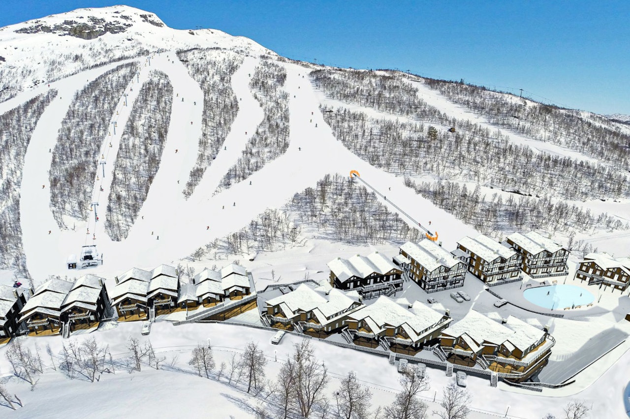 NYTT SKIOMRÅDE: Slik vil Hovden Alpinsenter bygge et nytt skiområde i anlegget. Foto: Hovden Utvikling AS