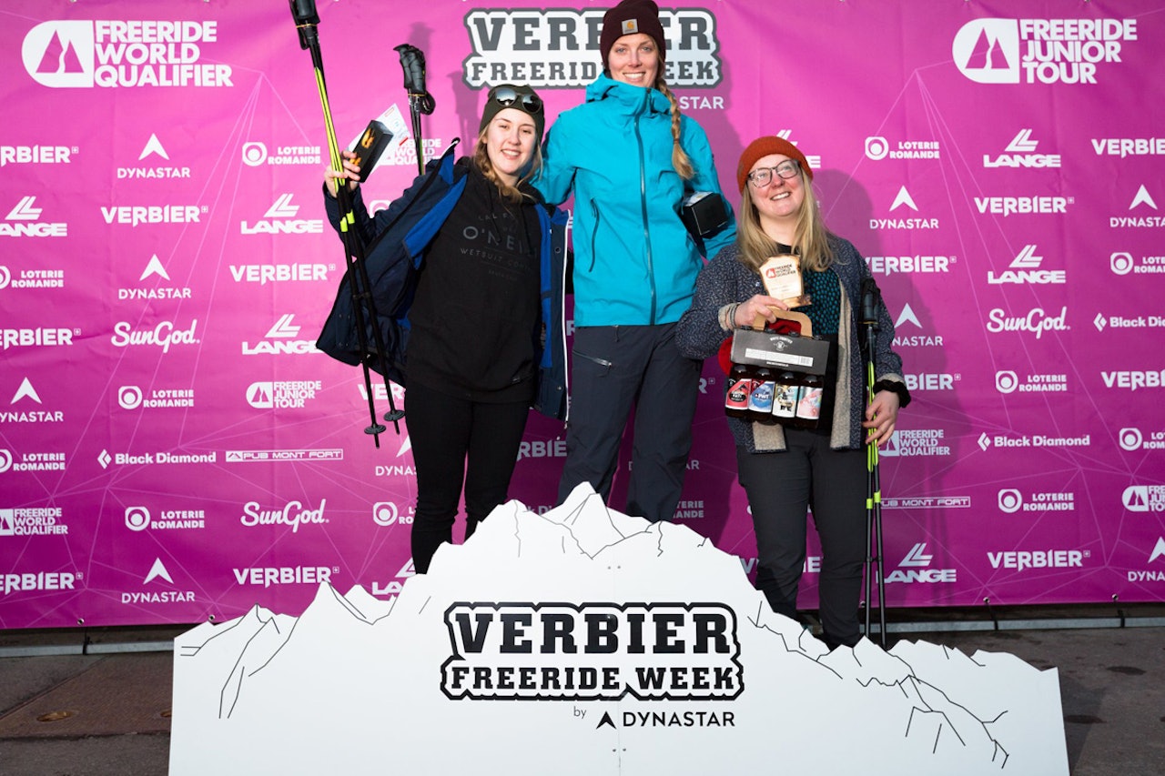 STABILT GOD: Vilde Fimreite (til venstre) leverte nok en strålende prestasjon i Verbier. Hun ble nummer to, kun slått av britiske Fiona Jamison Revah. Svenske Ronja Stenhöös ble nummer tre. Foto: FWQ STABILT GOD: Vilde Fimreite (til venstre) leverte nok en strålende prestasjon i Verbier. Hun ble nummer to, kun slått av britiske Fiona Jamison Revah. Svenske Ronja Stenhöös ble nummer tre. Foto: FWQ