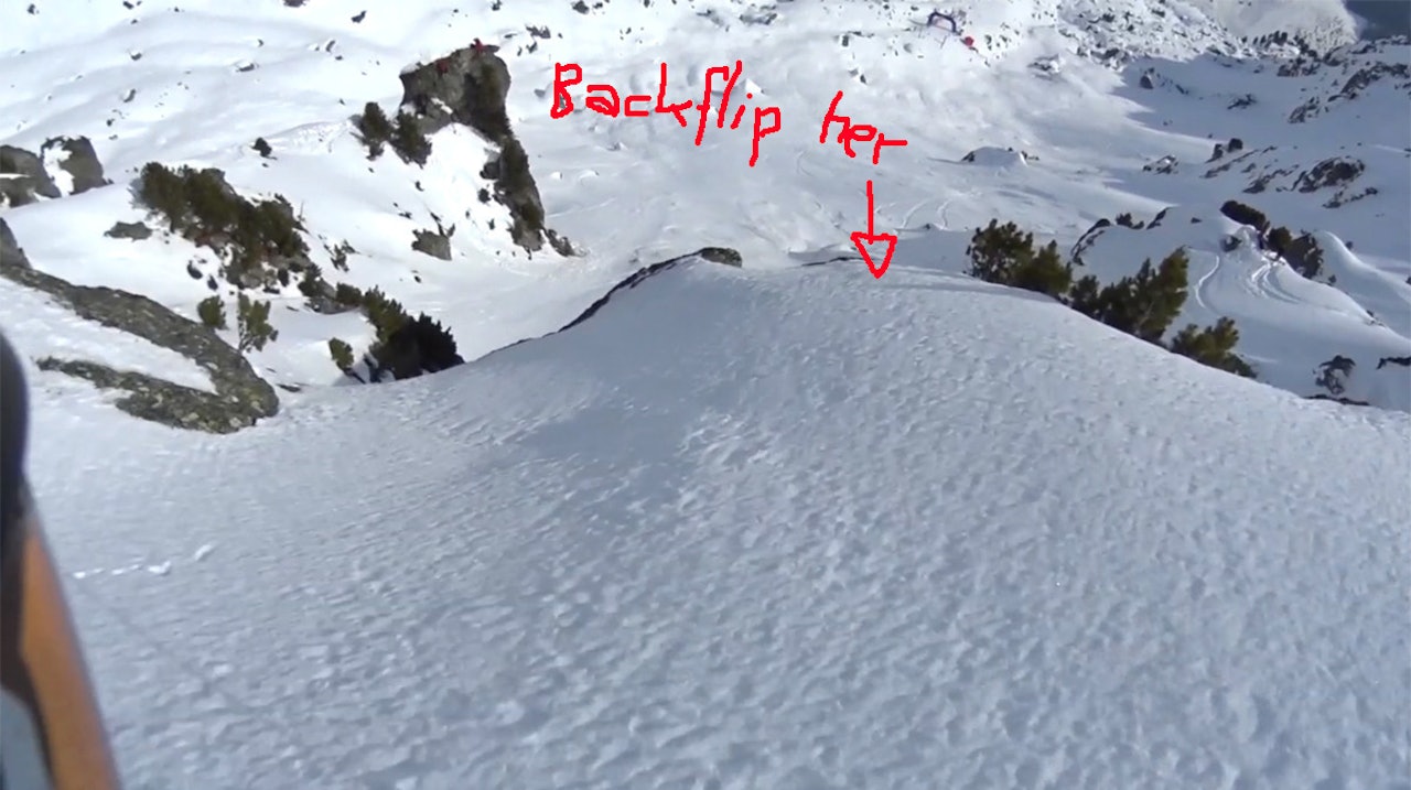 LIKE FØR: Mon tro hva Dennis tenker akkurat her, i stor fart på vei mot en svær klippe og med backflip-planen klar? LIKE FØR: Mon tro hva Dennis tenker akkurat her, i stor fart på vei mot en svær klippe og med backflip-planen klar?