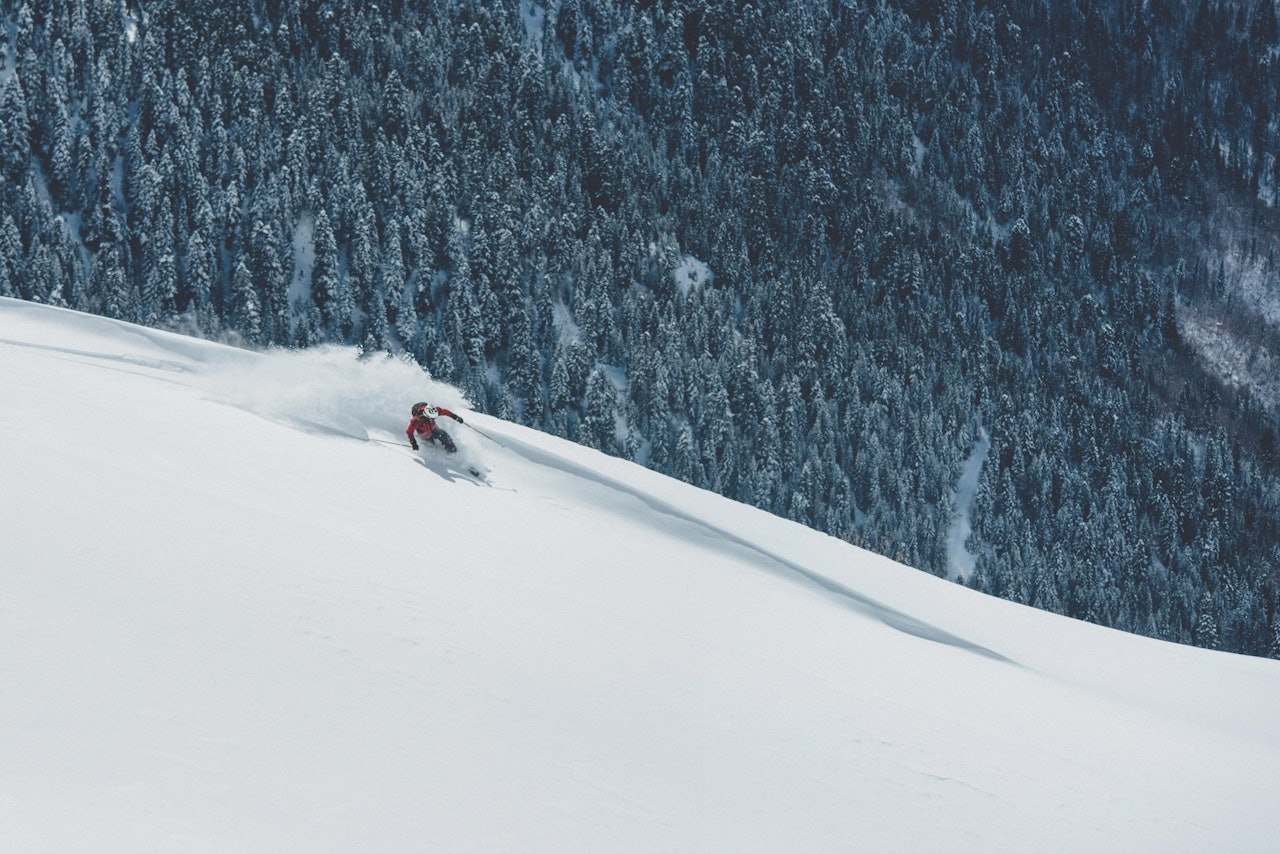 GOLDALEN: Svanetiske fjellsider er laga for lange telemarksvingar. Alle foto: Bård Basberg GOLDALEN: Svanetiske fjellsider er laga for lange telemarksvingar. Alle foto: Bård Basberg