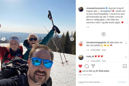 PÅ TUR: Her er kongefamilien på vei til topps i Wyller. Foto: Skjermdump/Instagram Kongefamilien