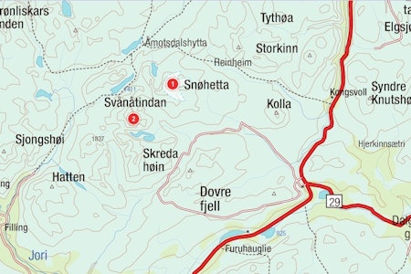 Kart Dovrefjell Snøhetta