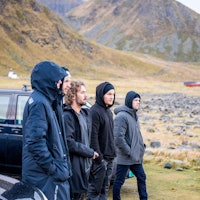 Ivrig crew i Lofoten. Foto: Trevor Moran Ivrig crew i Lofoten. Foto: Trevor Moran