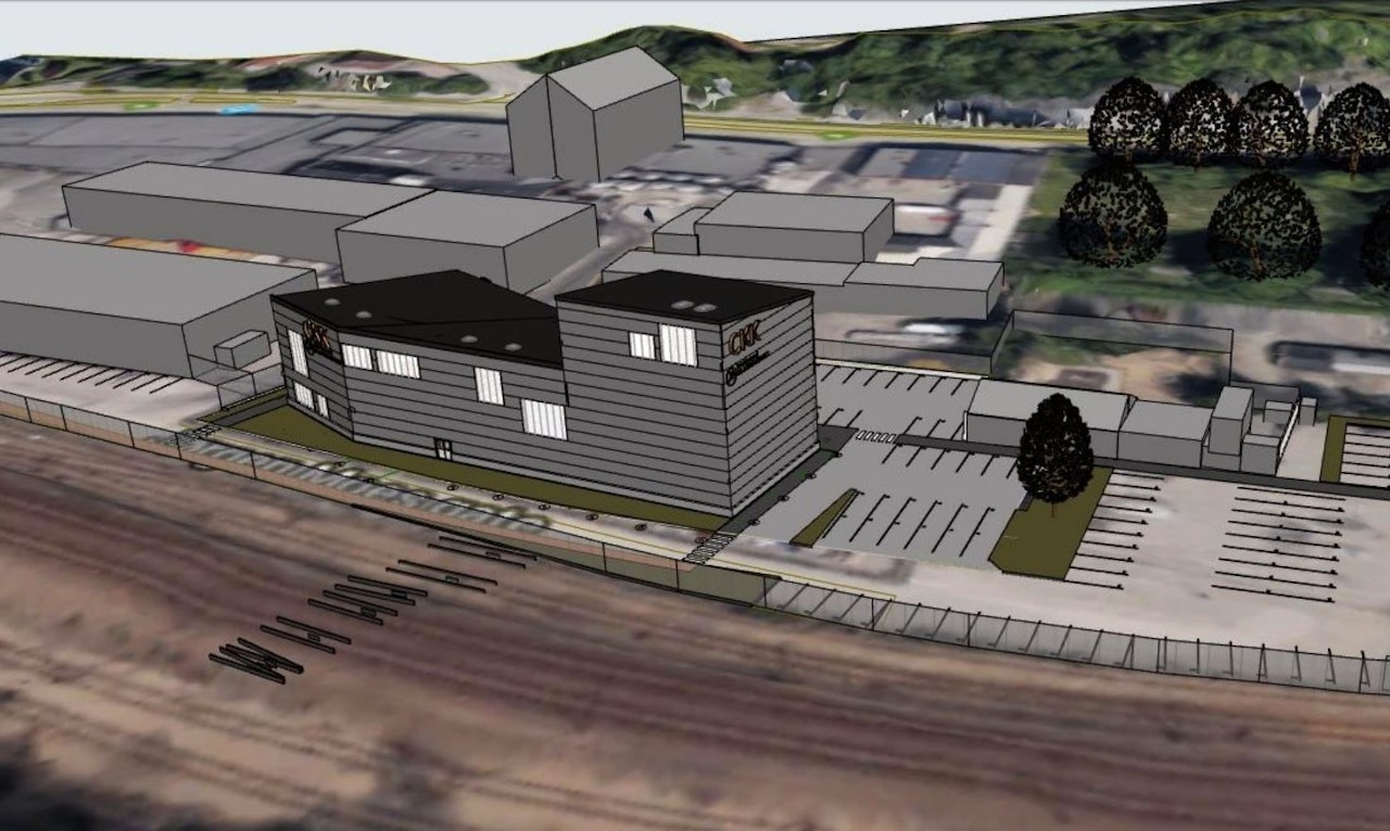 Slik er planene for det nye klatresenteret som CKK har tatt initiativ til. Foto: Trollvegg Arkitektstudio Grim klatrehall kristiansand