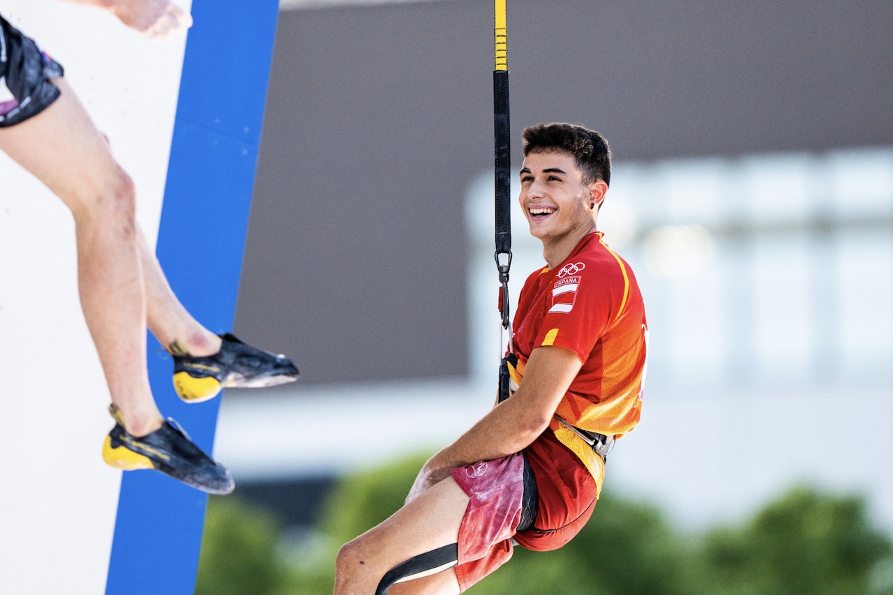 OL-VINNER: 18 år gamle Alberto Ginez Lopez er den første i historien til å vinne OL-gull i klatring. Foto: IFSC/Daniel Gajda 