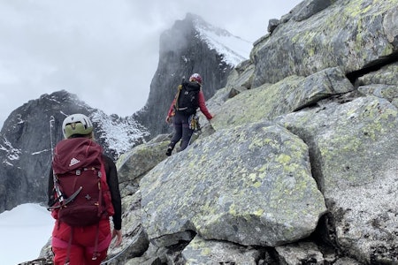 Snart på toppen av Pionerruta på Falketind. Foto: Trond Bjercke Pionerruta, Falketind, Koldedalen