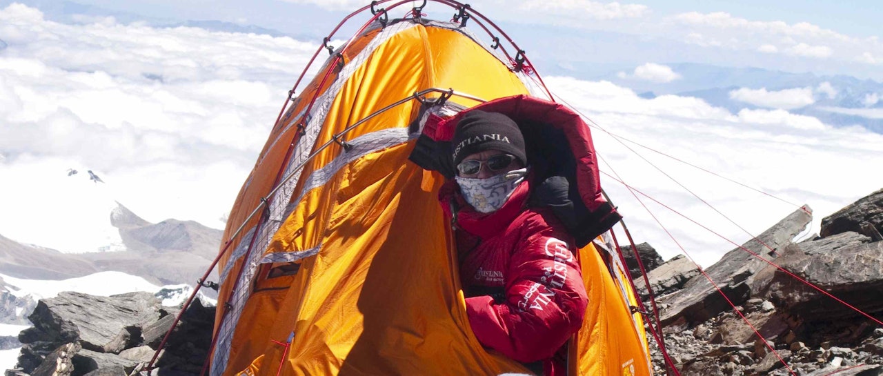 Jarle Trå på ca 7500 meter. Foto: Everest09.no Jarle Trå på ca 7500 meter. Foto: Everest09.no