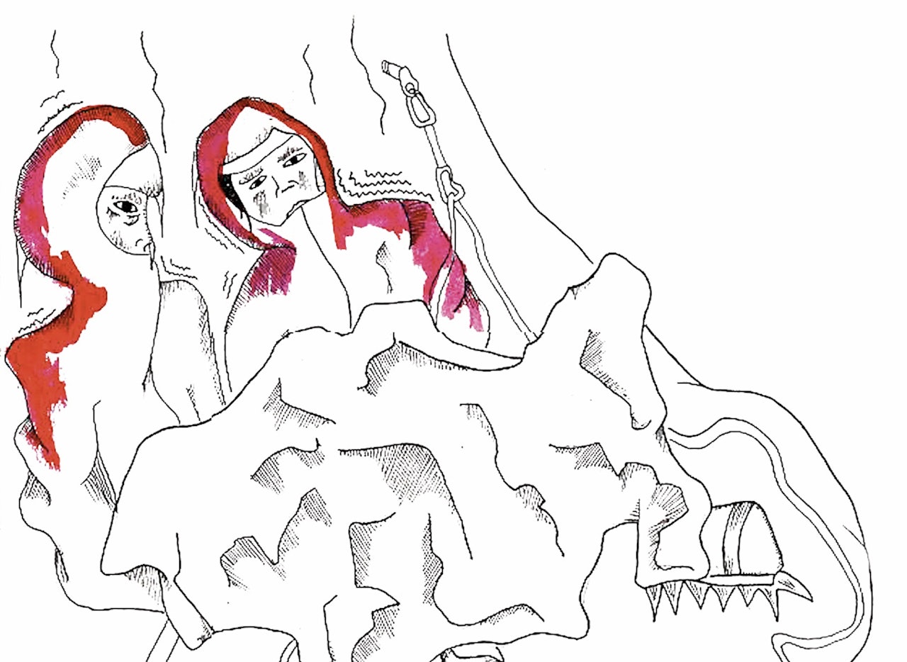 En kald natt under Mardalsfossen. Illustrasjon: Espen Samuelsen En kald natt under Mardalsfossen. Illustrasjon: Espen Samuelsen