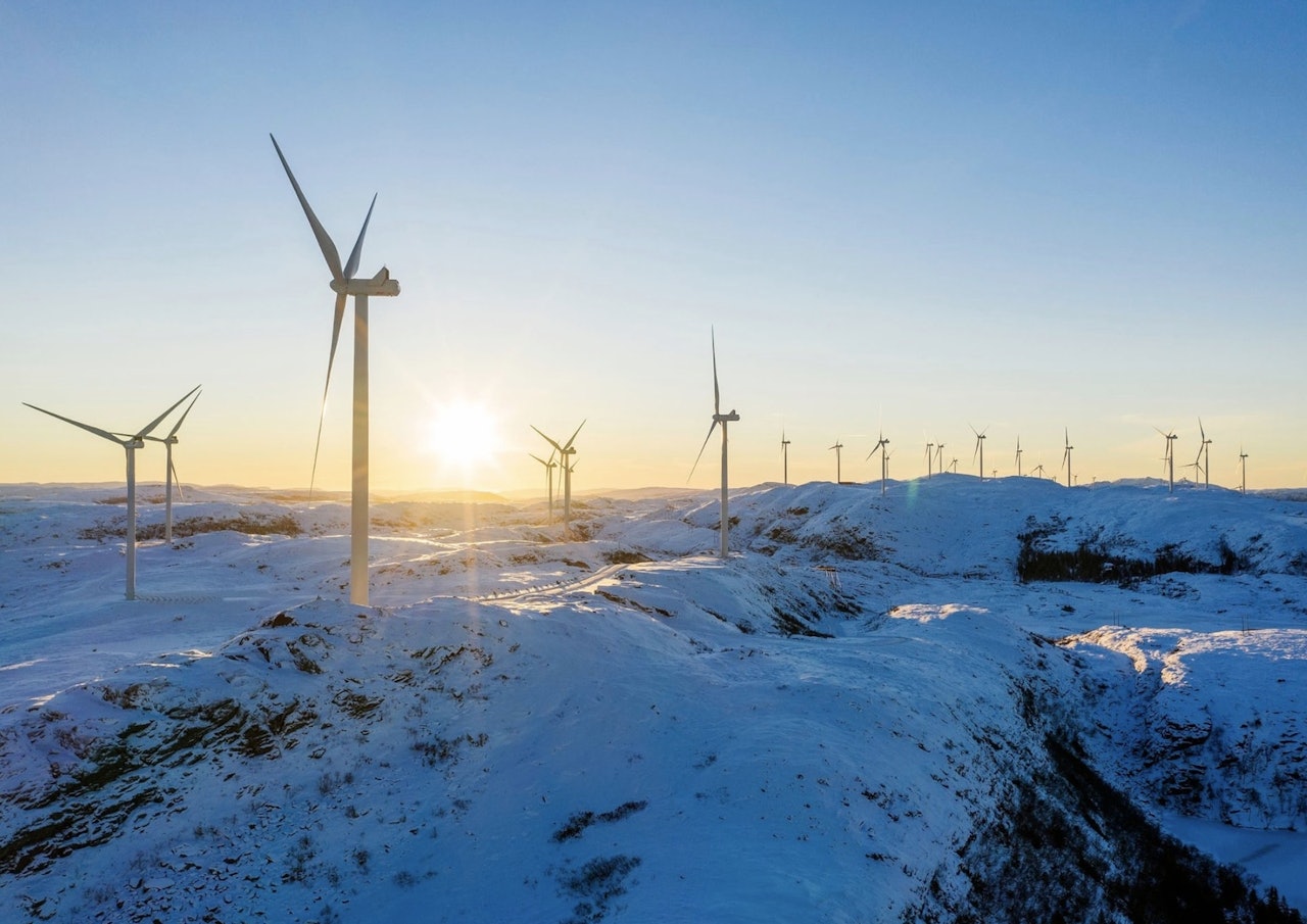 Roan vindpark er en del av den enorme Fosen-utbyggingen..Foto: Ole Martin Wold (Statkraft)