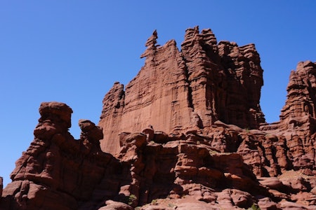 En av sakene forfatteren trekker fram er sandsteinstårn i Utah. Her er Corq Sqrew Summit, bedre kjent som Ancient Art. Foto: Dag Hagen