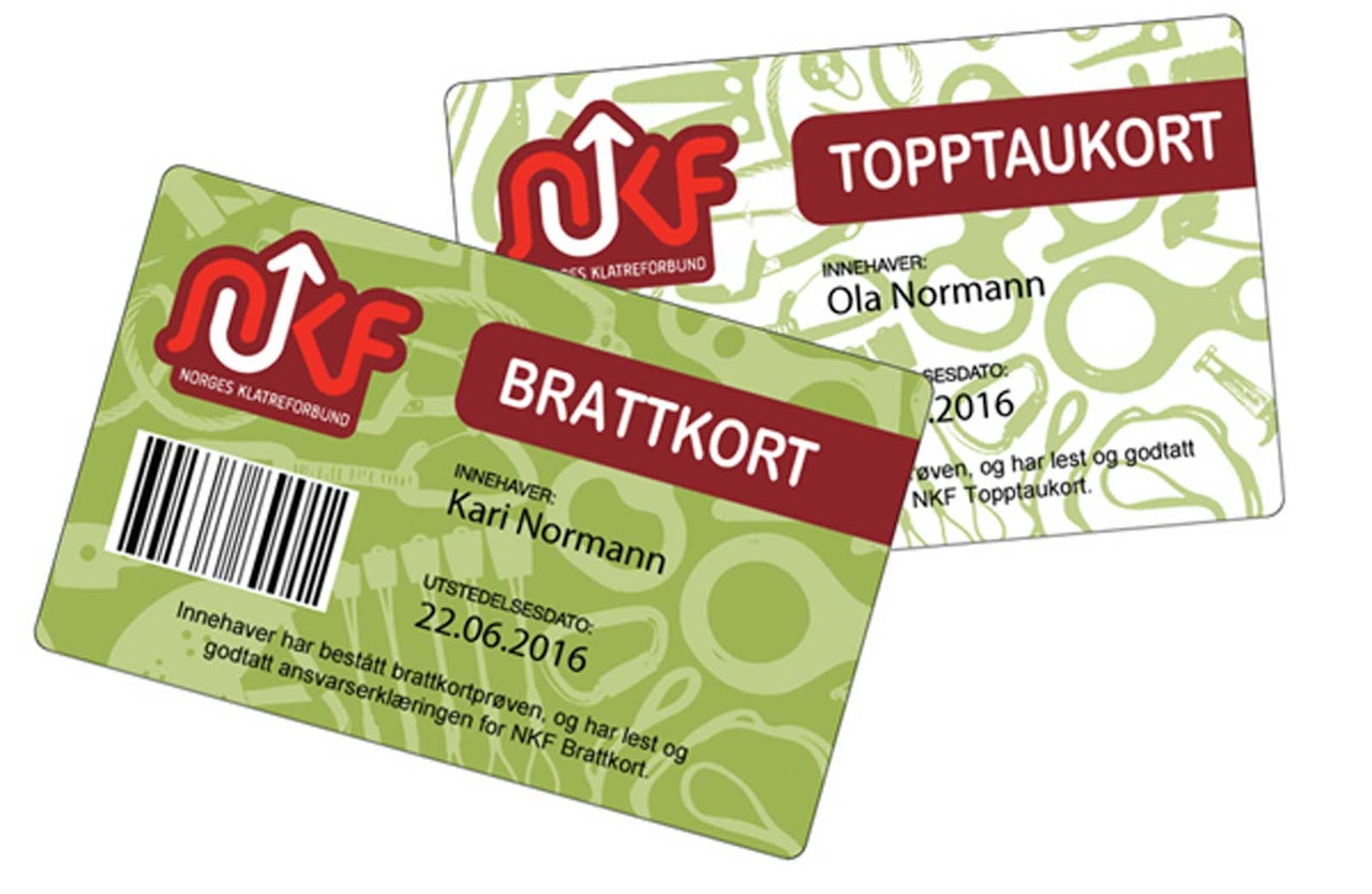 Bilde av brattkort hentet fra klatring.no Bilde av brattkort hentet fra klatring.no