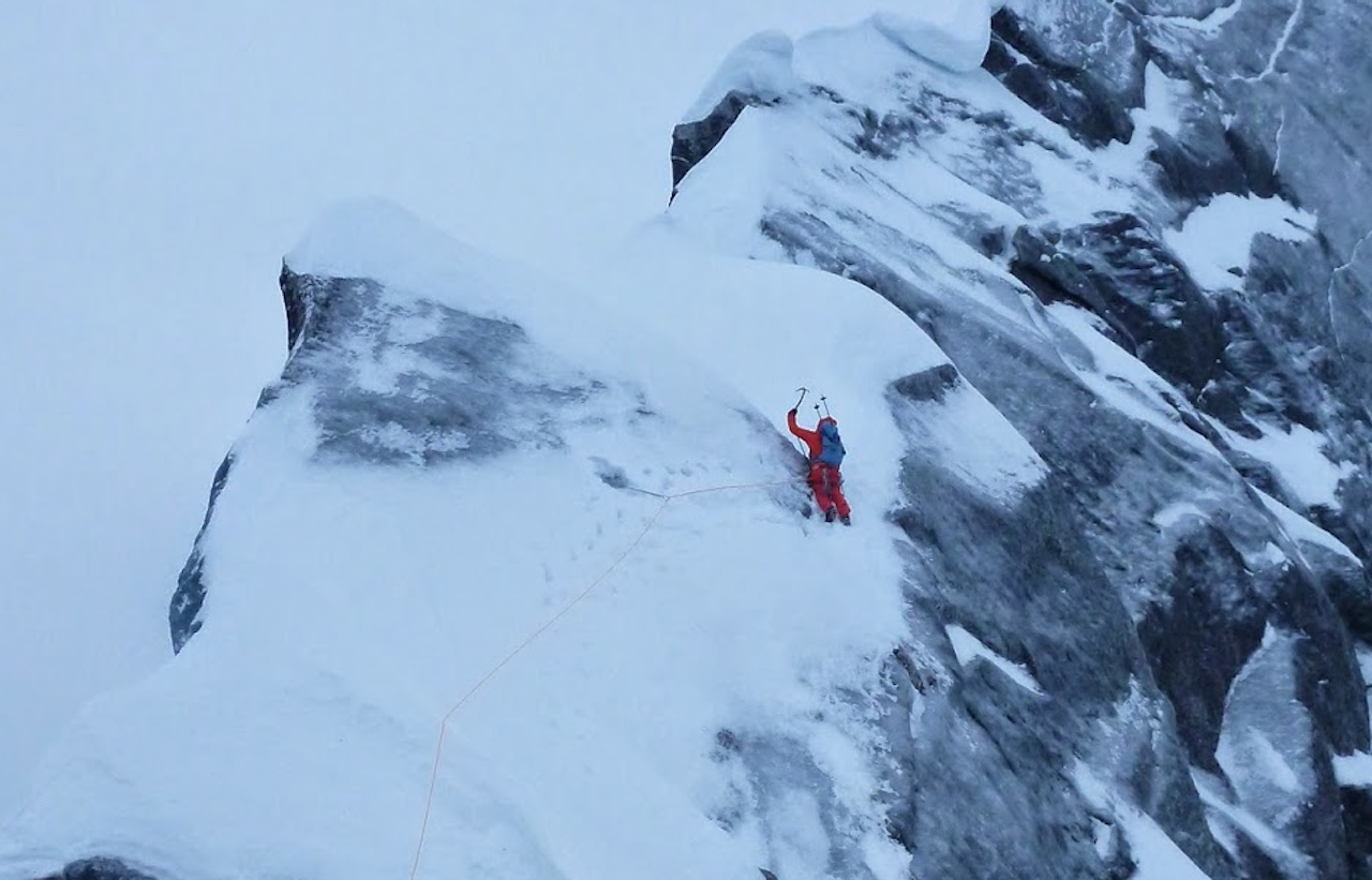 Vinterklatring på Kugelhorn. Foto: Julia Fieler Vinterklatring på Kugelhorn. Foto: Julia Fieler