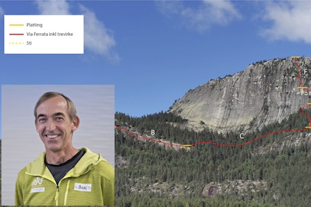 STERKE SYNSPUNKT: President i Norges klatreforbund, Stein Tronstad, håper konflikten rundt via ferrata-planene på Andersnatten ikke sklir ut. – Samtidig sier han det må være rom for debatt og sterke meninger, sier han. Foto: Sigdal aktiv/ NKF andersnatten via ferrata