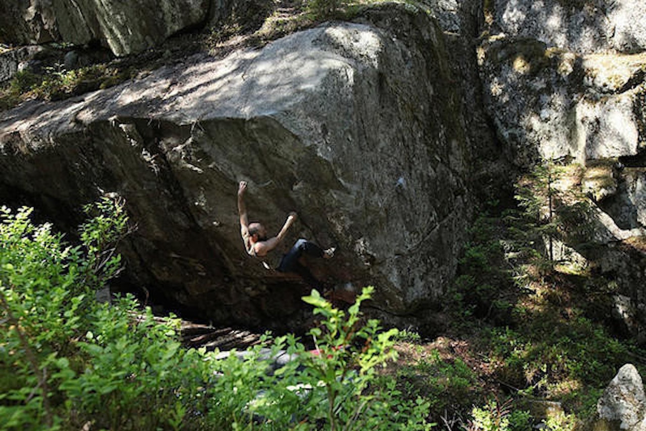 ØSTMARKA: Myggveggen, Truls Martin Larsen på Synderen (7B). Foto: Dag Hagen