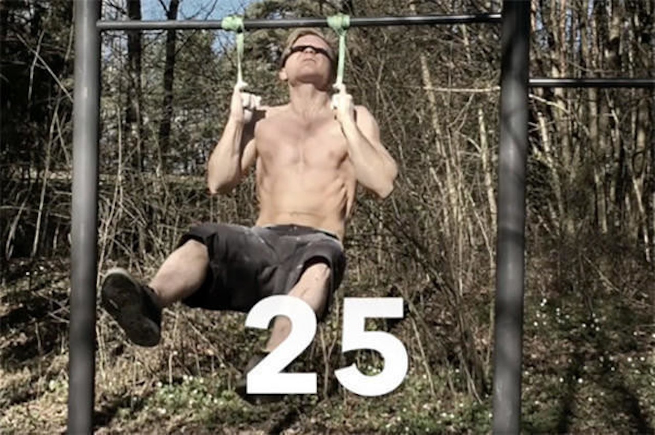 STERK: – Egentlig har jeg ikke trent spesifikt i det hele tatt. Det er utelukkende klatre-treningen som har gjort meg i stand til dette, forteller Magnus Midtø. Foto: Skjerdump. STERK: – Egentlig har jeg ikke trent spesifikt i det hele tatt. Det er utelukkende klatre-treningen som har gjort meg i stand til dette, forteller Magnus Midtø. Foto: Skjerdump.