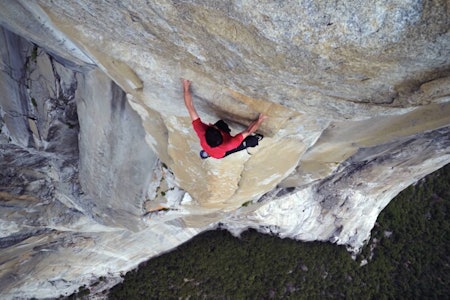 Alex Honnold i toppen av ruta Freerider (8/8+) på El Capitan. 
