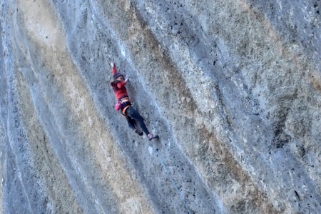 Margo Hayes går Biographie/Realization (5.15/9a+). Foto: Joe Hedge